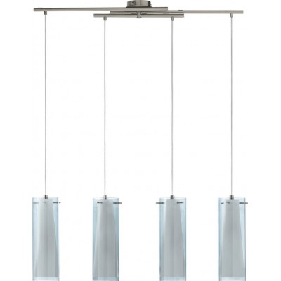 吊灯 Eglo Pinto Nero 240W 拉长的 形状 110×91 cm. 客厅 和 饭厅. 现代的, 复杂的 和 设计 风格. 钢, 玻璃 和 蛋白石玻璃. 白色的, 黑色的, 镍 和 亚光镍 颜色