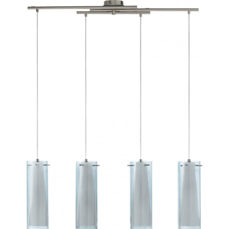 吊灯 Eglo Pinto Nero 240W 拉长的 形状 110×91 cm. 客厅 和 饭厅. 现代的, 复杂的 和 设计 风格. 钢, 玻璃 和 蛋白石玻璃. 白色的, 黑色的, 镍 和 亚光镍 颜色