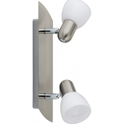 Indoor spotlight Eglo Enea 80W Extended Shape 30×7 cm. Living room, dining room and bedroom. Modern Style. Steel, glass and satin glass. White, nickel and matt nickel Color