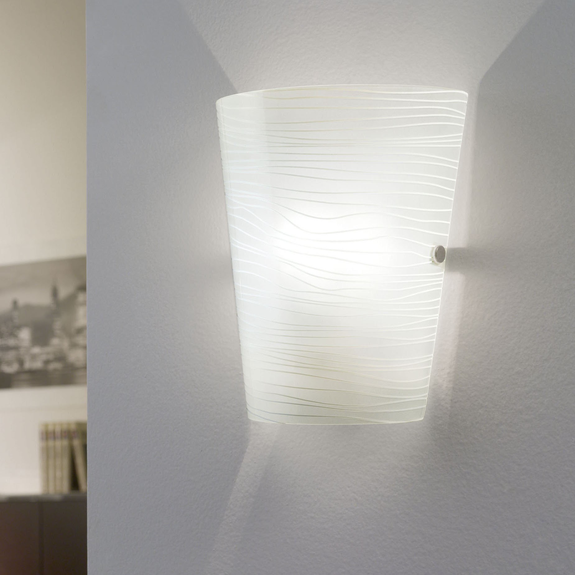 29,95 € Envoi gratuit | Applique murale d'intérieur Eglo Caprice 60W 23×19 cm. Acier, verre et verre satiné. Couleur blanc, chromé et argent