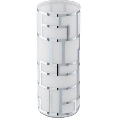 31,95 € Envoi gratuit | Lampe de table Eglo Bayman 60W Ø 10 cm. Verre et verre avec décoration. Couleur blanc, chromé et argent