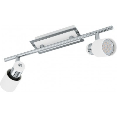 Indoor spotlight Eglo Davida 10W Extended Shape 39×7 cm. Living room, dining room and bedroom. Modern Style. Steel. White, plated chrome and silver Color
