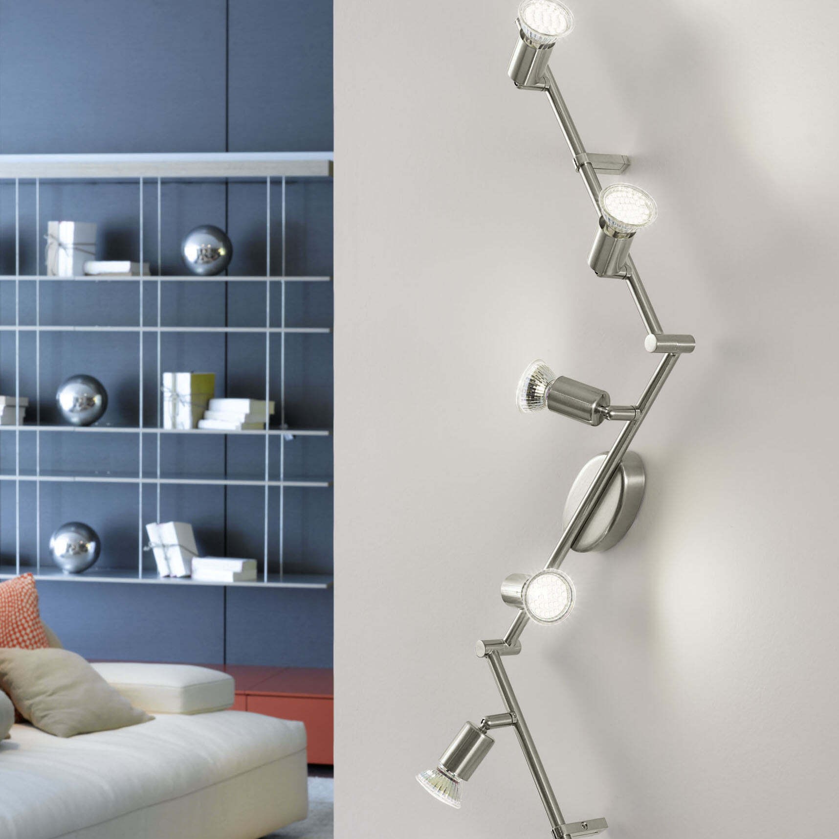 99,95 € Spedizione Gratuita | Faretto da interno Eglo Buzz LED 18W 105×7 cm. Acciaio. Colore nichel e nichel opaco