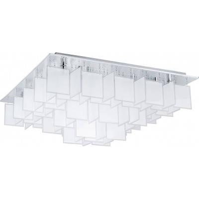 シーリングランプ Eglo Condrada 1 288W キュービック 形状 77×77 cm. リビングルーム, ダイニングルーム そして ベッドルーム. 設計 スタイル. 鋼, ステンレス鋼 そして ガラス. 白い, メッキクローム そして 銀 カラー