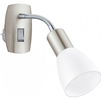 25,95 € Envoi gratuit | Veilleuse Eglo Dakar 3 25W 18×7 cm. Lampe de prise Acier et plastique. Couleur blanc, chromé, nickel, nickel mat et argent