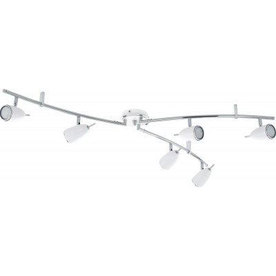 Indoor spotlight Eglo Riccio 2 18W 3000K Warm light. Extended Shape 105 cm. Living room, dining room and bedroom. Modern Style. Steel. White, plated chrome and silver Color