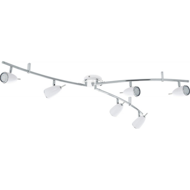 Indoor spotlight Eglo Riccio 2 18W 3000K Warm light. Extended Shape 105 cm. Living room, dining room and bedroom. Modern Style. Steel. White, plated chrome and silver Color