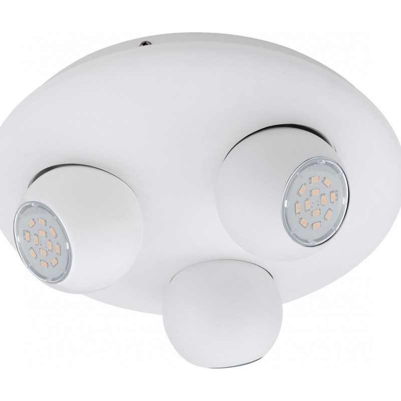 Indoor spotlight Eglo Norbello 3 15W Spherical Shape Ø 27 cm. Living room, dining room and bedroom. Modern Style. Steel. White Color