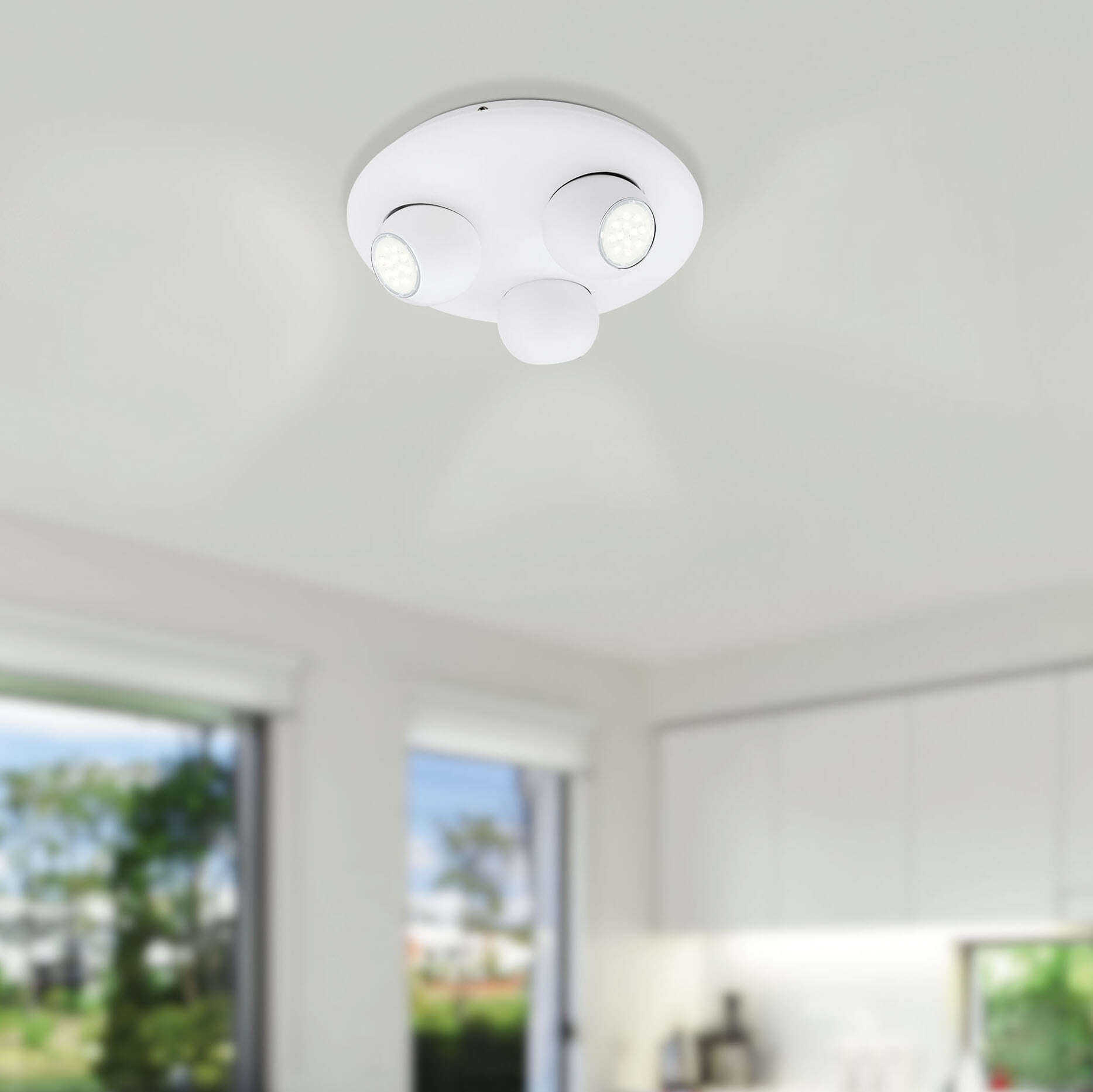 Foco para interior Eglo Norbello 3 15W Ø 27 cm. Acero. Color blanco