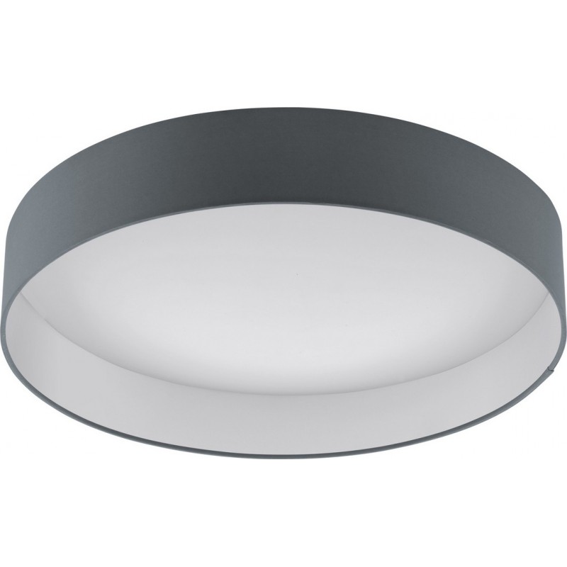 151,95 € Free Shipping | Indoor ceiling light Eglo Palomaro 24W 3000K Warm light. Cylindrical Shape Ø 50 cm. Living room, dining room and bedroom. Modern Style. Plastic and textile. Anthracite, white and black Color