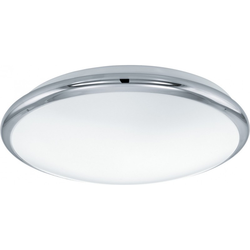 33,95 € Free Shipping | Indoor ceiling light Eglo France Manilva 11W 3000K Warm light. Spherical Shape Ø 30 cm. Kitchen and bathroom. Classic Style. Steel and plastic. White, plated chrome and silver Color