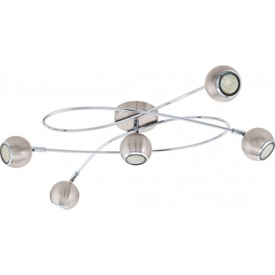 134,95 € Free Shipping | Indoor ceiling light Eglo Locanda 15W Angular Shape 70×66 cm. Living room, dining room and bedroom. Design Style. Steel. Plated chrome, nickel, matt nickel and silver Color