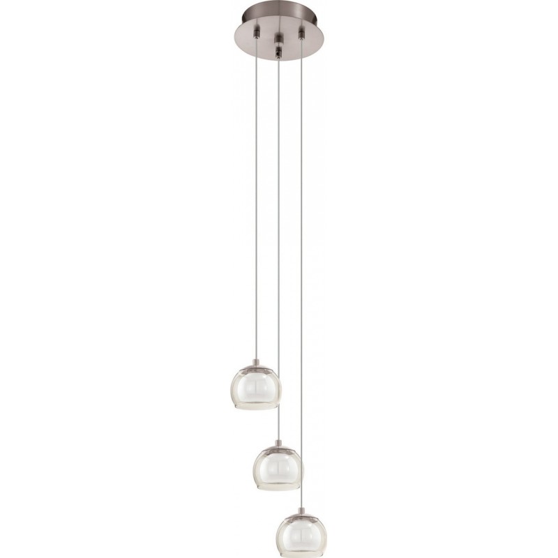 109,95 € Spedizione Gratuita | Lampada a sospensione Eglo Ascolese 10W 3000K Luce calda. Forma Sferica Ø 21 cm. Soggiorno e sala da pranzo. Stile moderno, design e freddo. Acciaio, Bicchiere e Vetro satinato. Colore bianca, arancia, nichel e nichel opaco