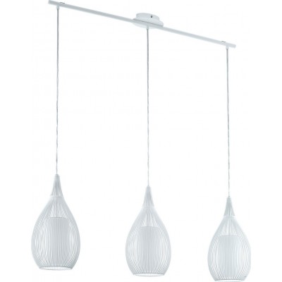 吊灯 Eglo Razoni 180W 拉长的 形状 110×99 cm. 客厅 和 饭厅. 设计 和 凉爽的 风格. 钢, 玻璃 和 缎面玻璃. 白色的 颜色