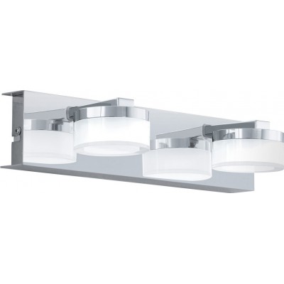 85,95 € Spedizione Gratuita | Lampada da parete per interni Eglo Romendo 4.5W 3000K Luce calda. Forma Estesa 30×7 cm. Bagno. Stile moderno. Acciaio e Plastica. Colore cromato, argento e raso