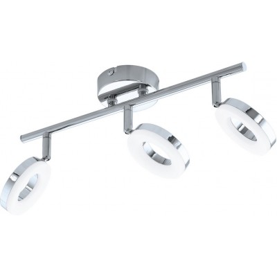 Indoor spotlight Eglo Gonaro 11.5W 3000K Warm light. Extended Shape 62×9 cm. Living room, dining room and bedroom. Design Style. Steel and plastic. White, plated chrome and silver Color