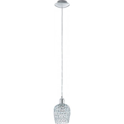Подвесной светильник Eglo Bonares 1 60W Цилиндрический Форма Ø 13 cm. Гостинная, кухня и столовая. Современный, сложный и дизайн Стиль. Стали и Кристалл. Покрытый хром и серебро Цвет
