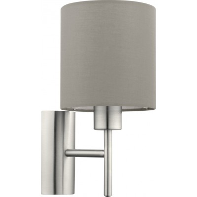 Настенный светильник для дома Eglo Pasteri 60W Цилиндрический Форма 31×15 cm. Спальная комната. Современный Стиль. Стали и Текстиль. Серый, никель и матовый никель Цвет