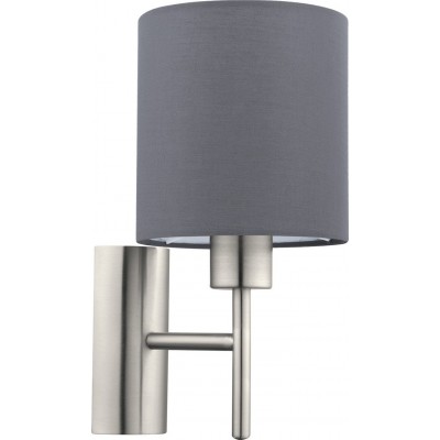 Innenwandleuchte Eglo Pasteri 60W 31×15 cm. Stahl und textil. Grau, nickel und matt nickel Farbe