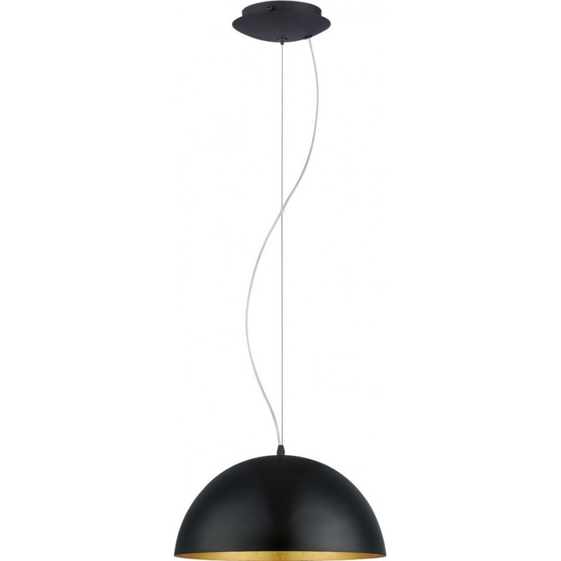 105,95 € Free Shipping | Hanging lamp Eglo Gaetano 1 60W Spherical Shape Ø 38 cm. Living room, kitchen and dining room. Modern, sophisticated and design Style. Steel. Golden and black Color