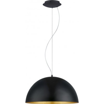 153,95 € Free Shipping | Hanging lamp Eglo Gaetano 1 60W Spherical Shape Ø 53 cm. Living room, kitchen and dining room. Modern, sophisticated and design Style. Steel. Golden and black Color