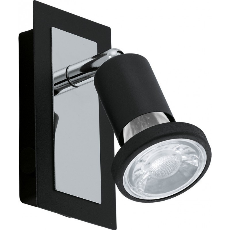22,95 € Free Shipping | Indoor spotlight Eglo Sarria 5W 12×6 cm. Steel. Plated chrome, black and silver Color