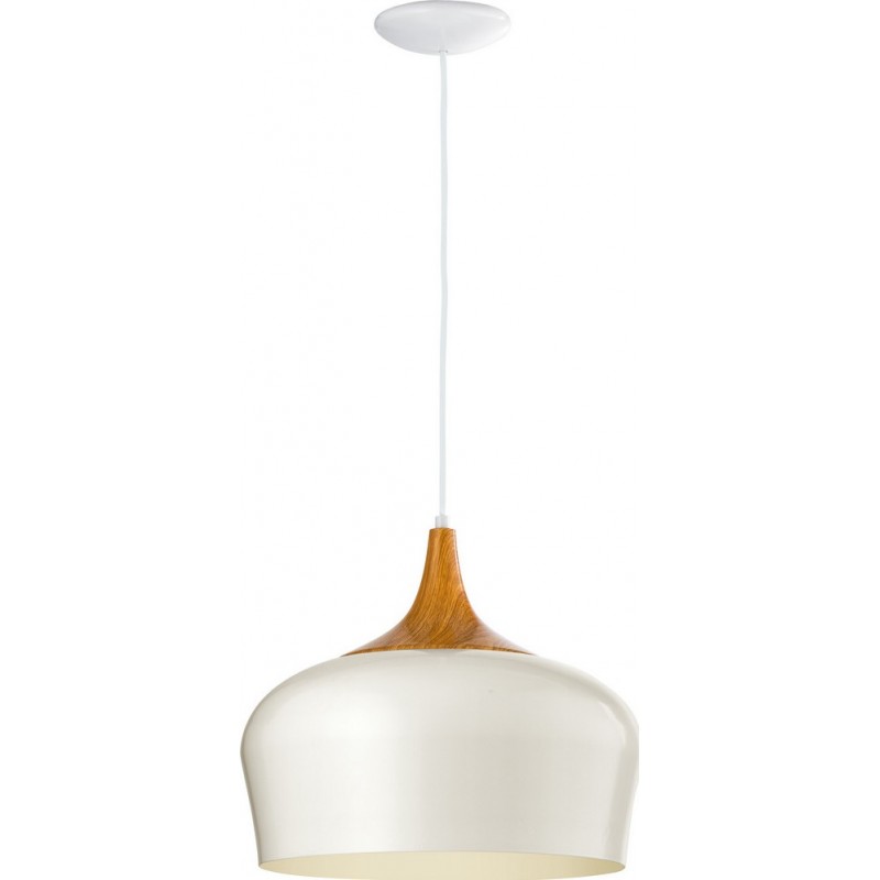 74,95 € Free Shipping | Hanging lamp Eglo Obregon 60W Conical Shape Ø 35 cm. Living room and dining room. Modern, sophisticated and design Style. Steel. Cream, brown and light brown Color