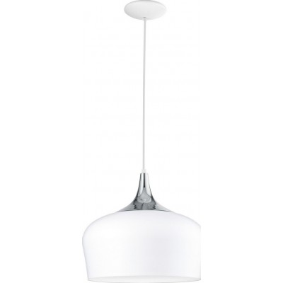 吊灯 Eglo Obregon 60W 锥 形状 Ø 35 cm. 客厅 和 饭厅. 现代的, 复杂的 和 设计 风格. 钢. 白色的, 镀铬 和 银 颜色