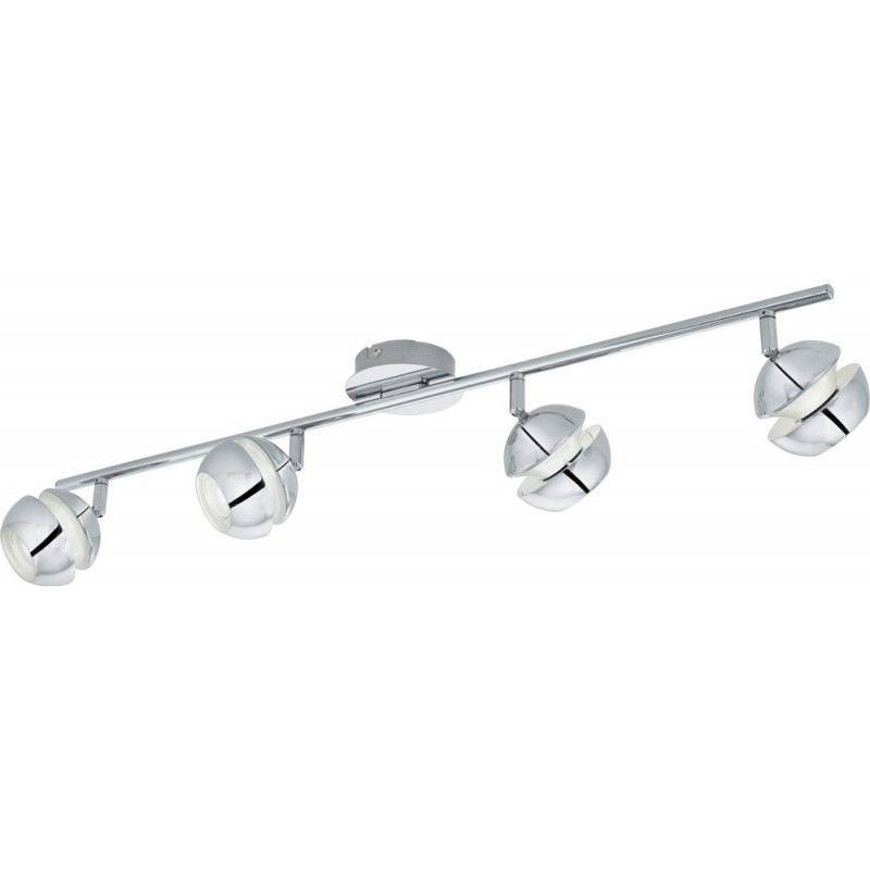 Indoor spotlight Eglo Nocito 1 13.5W Extended Shape 76×11 cm. Living room, dining room and bedroom. Design Style. Steel. White, plated chrome and silver Color
