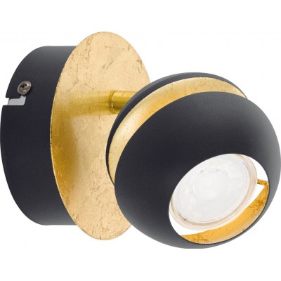 32,95 € Free Shipping | Indoor spotlight Eglo Nocito 3.5W Spherical Shape Ø 11 cm. Living room, dining room and bedroom. Design Style. Steel. Golden and black Color
