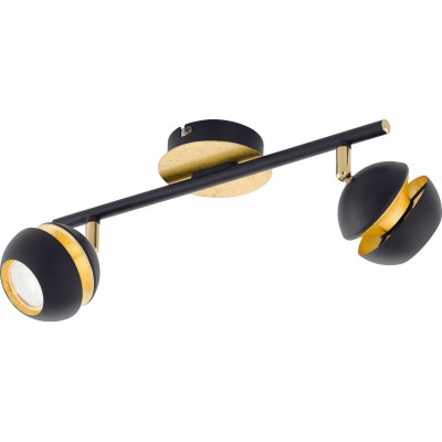 64,95 € Free Shipping | Indoor spotlight Eglo Nocito 6.5W Extended Shape 36×11 cm. Living room, dining room and bedroom. Design Style. Steel. Golden and black Color