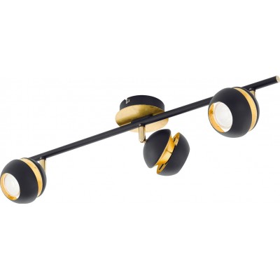 93,95 € Free Shipping | Indoor spotlight Eglo Nocito 10W Extended Shape 59×11 cm. Living room, dining room and bedroom. Design Style. Steel. Golden and black Color