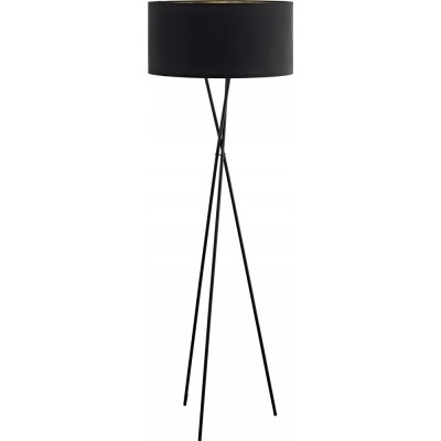 118,95 € Free Shipping | Floor lamp Eglo Fondachelli 60W Cylindrical Shape Ø 51 cm. Dining room, bedroom and office. Modern, design and cool Style. Steel and textile. Copper, golden and black Color