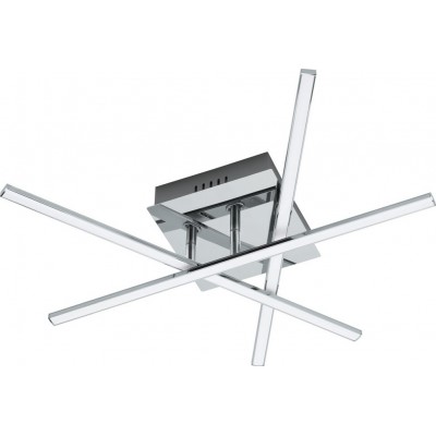 81,95 € Free Shipping | Indoor ceiling light Eglo Lasana 1 18W 3000K Warm light. Angular Shape 50×16 cm. Living room and dining room. Design Style. Steel and plastic. White, plated chrome and silver Color