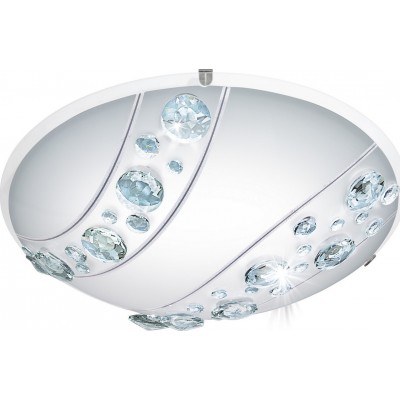 63,95 € Free Shipping | Indoor ceiling light Eglo Nerini 16W 4000K Neutral light. Spherical Shape Ø 31 cm. Living room and dining room. Design Style. Steel and glass. White and black Color