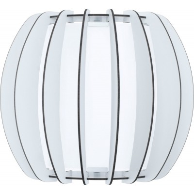 44,95 € 免费送货 | 室内壁灯 Eglo Stellato 2 60W 球形 形状 29×25 cm. 客厅 和 卧室. 复杂的 风格. 钢, 木头 和 玻璃. 白色的 颜色