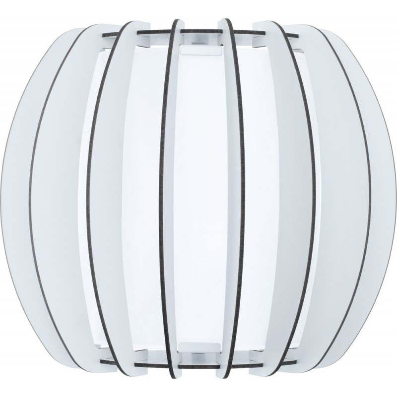 44,95 € 送料無料 | 屋内ウォールライト Eglo Stellato 2 60W 球状 形状 29×25 cm. リビングルーム そして ベッドルーム. 洗練された スタイル. 鋼, 木材 そして ガラス. 白い カラー