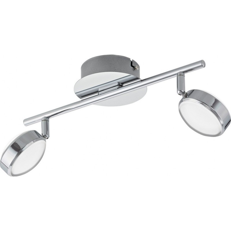 59,95 € Free Shipping | Indoor spotlight Eglo Salto 11W 3000K Warm light. Extended Shape 36×12 cm. Living room, dining room and bedroom. Design Style. Steel and Plastic. Plated chrome, silver and satin Color