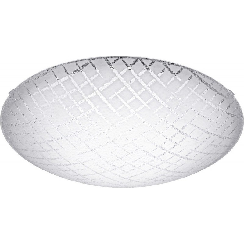 26,95 € Free Shipping | Indoor ceiling light Eglo Riconto 1 11W 3000K Warm light. Spherical Shape Ø 25 cm. Living room and kitchen. Cool Style. Steel and glass. White Color