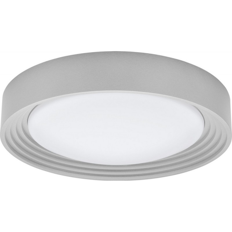 Indoor ceiling light Eglo Ontaneda 1 11W 3000K Warm light. Round Shape Ø 32 cm. Kitchen and bathroom. Modern Style. Plastic. White and silver Color