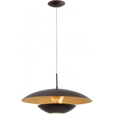 127,95 € Free Shipping | Hanging lamp Eglo Nuvano 60W Oval Shape Ø 48 cm. Living room and dining room. Modern, design and cool Style. Steel. Golden and brown Color