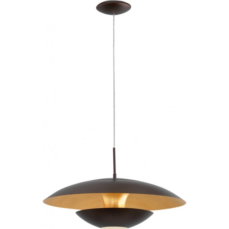 146,95 € Free Shipping | Hanging lamp Eglo Nuvano 60W Oval Shape Ø 48 cm. Living room and dining room. Modern, design and cool Style. Steel. Golden and brown Color