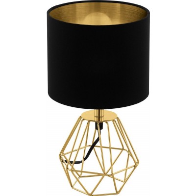 33,95 € Spedizione Gratuita | Lampada da tavolo Eglo Carlton 2 60W Ø 16 cm. Acciaio e tessile. Colore d'oro, ottone e nero