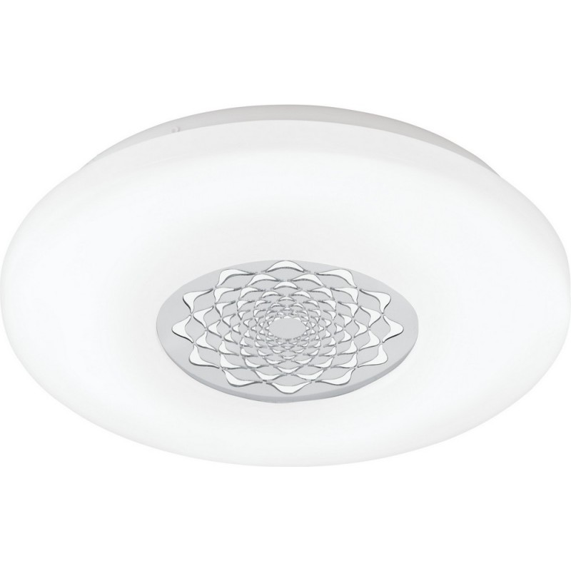 39,95 € Envio grátis | Luz de teto interna Eglo Capasso 1 23W 3000K Luz quente. Forma Esférica Ø 34 cm. Sala de estar e sala de jantar. Estilo vintage. Aço e Plástico. Cor branco, cromado e prata