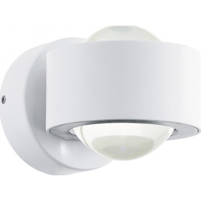 85,95 € Бесплатная доставка | Настенный светильник для дома Eglo Ono 2 2.5W 3000K Теплый свет. 9×8 cm. Алюминий и пластик. Белый Цвет