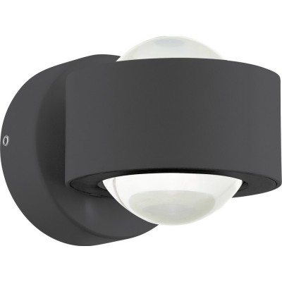 73,95 € Free Shipping | Indoor wall light Eglo Ono 2 2.5W 3000K Warm light. Cylindrical Shape 9×8 cm. Bedroom, lobby and office. Modern and design Style. Aluminum and plastic. Anthracite and black Color