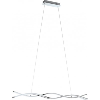 Hanging lamp Eglo Lasana 2 33W 3000K Warm light. Extended Shape 120×100 cm. Living room, kitchen and dining room. Modern, design and cool Style. Steel, aluminum and plastic. White, plated chrome and silver Color