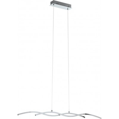121,95 € Free Shipping | Hanging lamp Eglo Lasana 2 18W 3000K Warm light. Extended Shape 120×87 cm. Living room, kitchen and dining room. Modern, design and cool Style. Steel, aluminum and plastic. White, plated chrome and silver Color