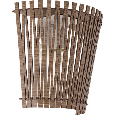 24,95 € Envío gratis | Aplique de pared interior Eglo Sendero 60W 24×22 cm. Acero y madera. Color blanco y marrón