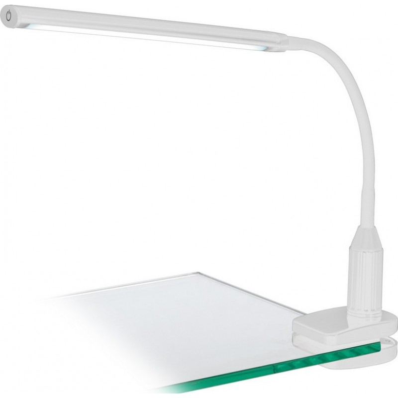 39,95 € Free Shipping | Technical lamp Eglo Laroa 4.5W 4000K Neutral light. Extended Shape 45×28 cm. Clamp lamp Office and work zone. Modern, sophisticated and design Style. Plastic. White Color